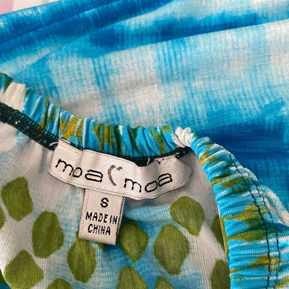 Multi-Color Maxi Dress with Blue, Green & Pink Pattern - Picture 6 of 8